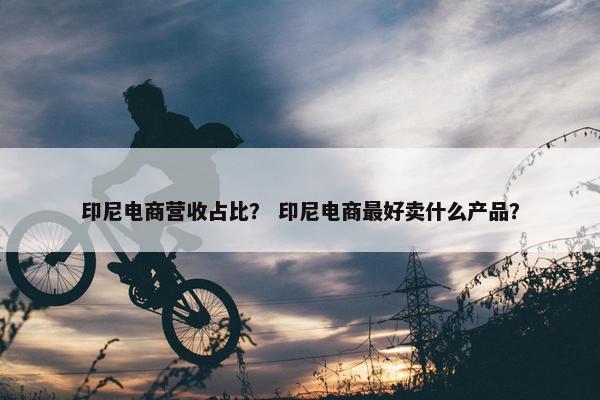 印尼电商营收占比？ 印尼电商最好卖什么产品？