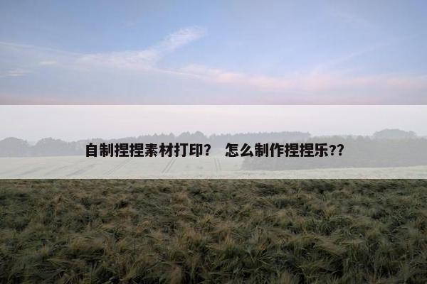 自制捏捏素材打印？ 怎么制作捏捏乐?？