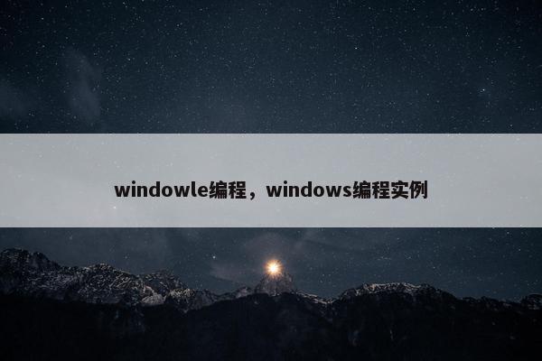 windowle编程，windows编程实例