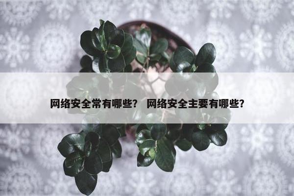 网络安全常有哪些？ 网络安全主要有哪些？