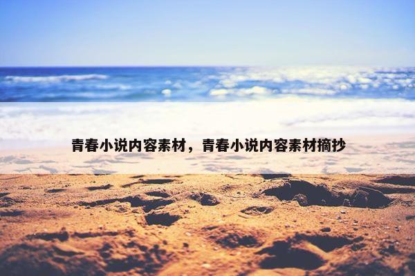 青春小说内容素材，青春小说内容素材摘抄