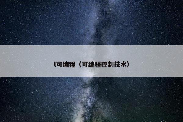 l可编程（可编程控制技术）