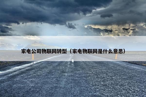 家电公司物联网转型（家电物联网是什么意思）