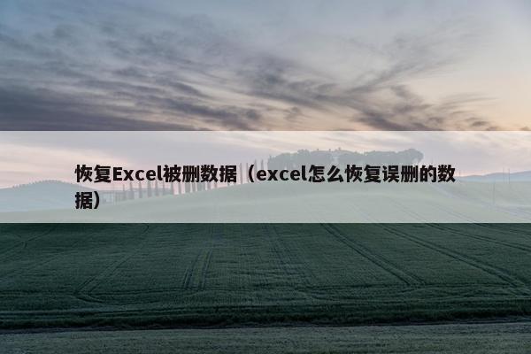 恢复Excel被删数据（excel怎么恢复误删的数据）
