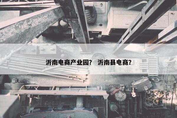 沂南电商产业园？ 沂南县电商？