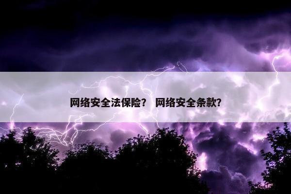 网络安全法保险？ 网络安全条款？