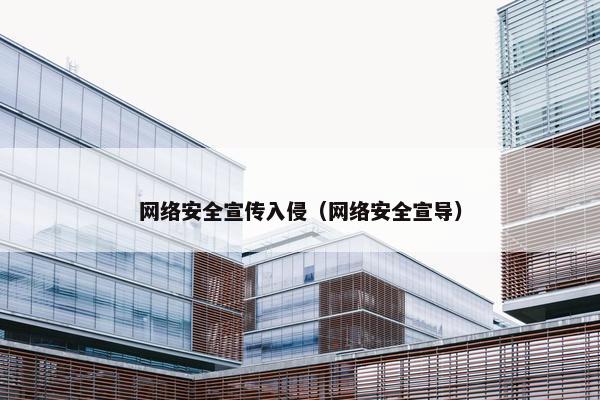 网络安全宣传入侵（网络安全宣导）