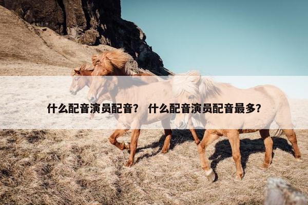 什么配音演员配音？ 什么配音演员配音最多？