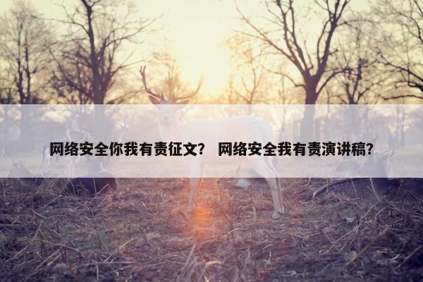网络安全你我有责征文？ 网络安全我有责演讲稿？