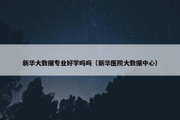 新华大数据专业好学吗吗（新华医院大数据中心）