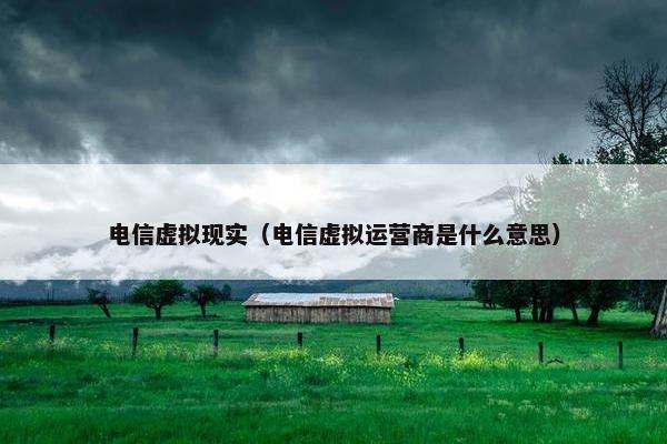 电信虚拟现实（电信虚拟运营商是什么意思）