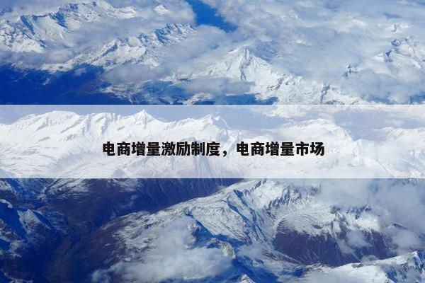 电商增量激励制度，电商增量市场