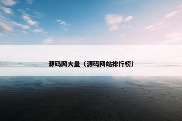 源码网大量（源码网站排行榜）