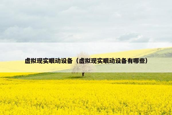 虚拟现实眼动设备（虚拟现实眼动设备有哪些）
