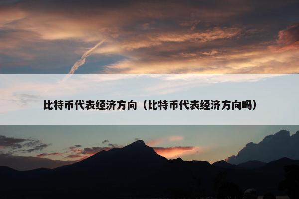 比特币代表经济方向（比特币代表经济方向吗）