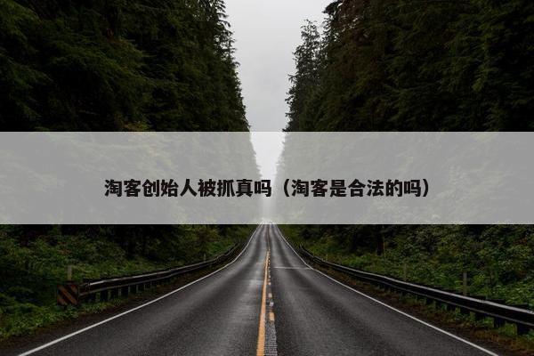 淘客创始人被抓真吗（淘客是合法的吗）