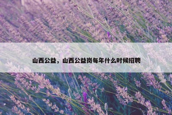 山西公益，山西公益岗每年什么时候招聘