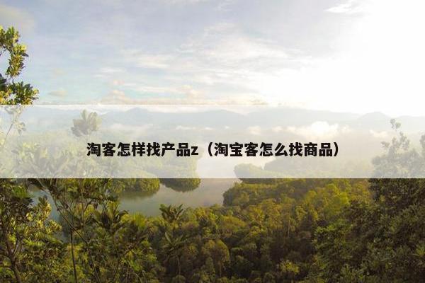 淘客怎样找产品z（淘宝客怎么找商品）