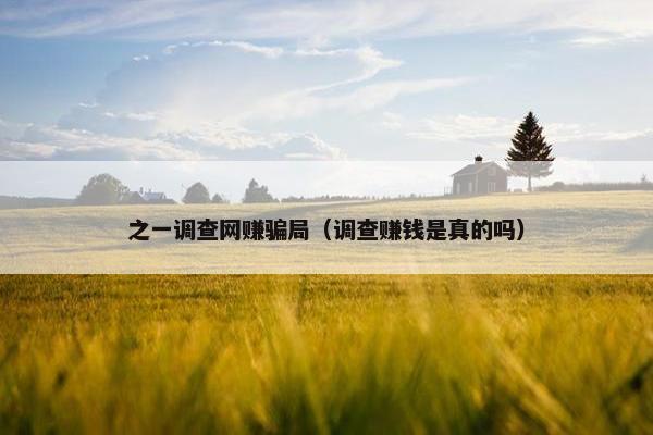 之一调查网赚骗局（调查赚钱是真的吗）