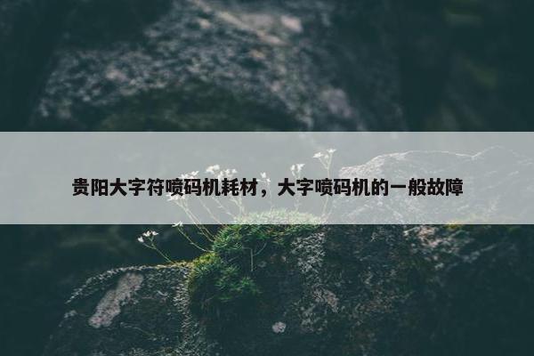 贵阳大字符喷码机耗材，大字喷码机的一般故障
