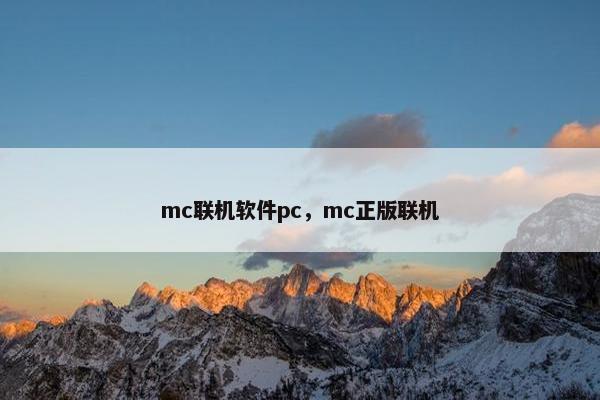 mc联机软件pc，mc正版联机