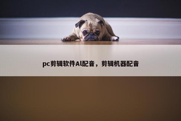 pc剪辑软件Al配音，剪辑机器配音