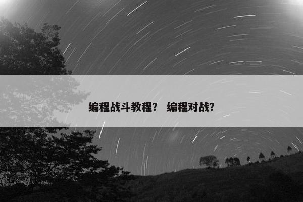 编程战斗教程？ 编程对战？