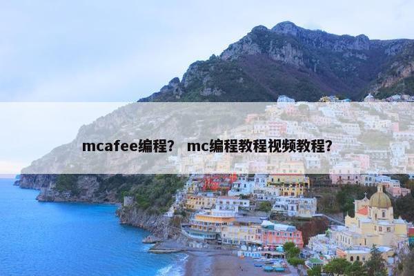 mcafee编程？ mc编程教程视频教程？