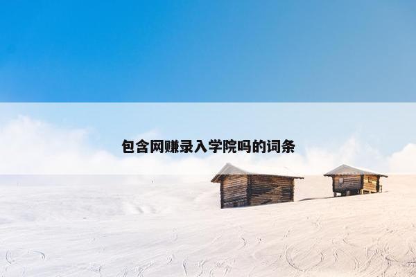 包含网赚录入学院吗的词条