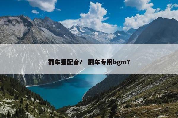 翻车星配音？ 翻车专用bgm？