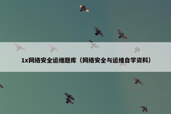 1x网络安全运维题库（网络安全与运维自学资料）