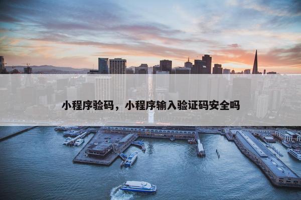 小程序验码，小程序输入验证码安全吗