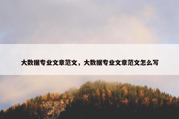 大数据专业文章范文，大数据专业文章范文怎么写