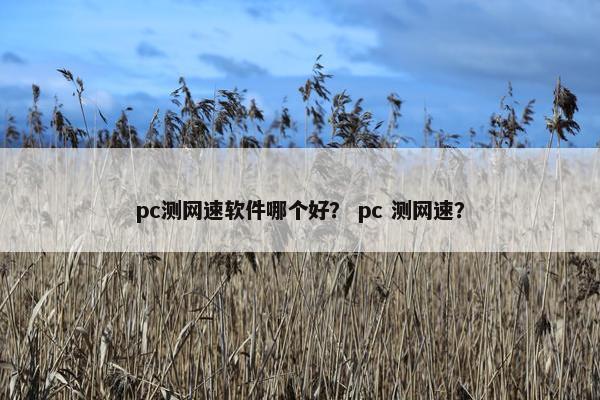 pc测网速软件哪个好？ pc 测网速？