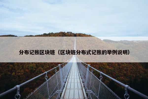 分布记账区块链（区块链分布式记账的举例说明）