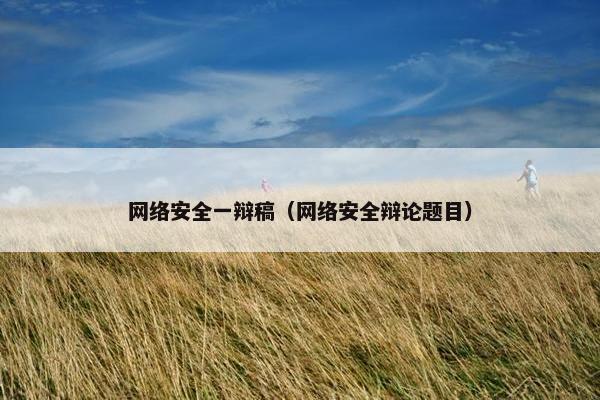 网络安全一辩稿（网络安全辩论题目）