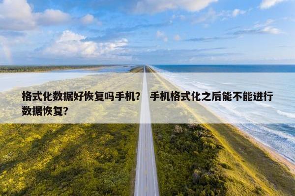 格式化数据好恢复吗手机？ 手机格式化之后能不能进行数据恢复？