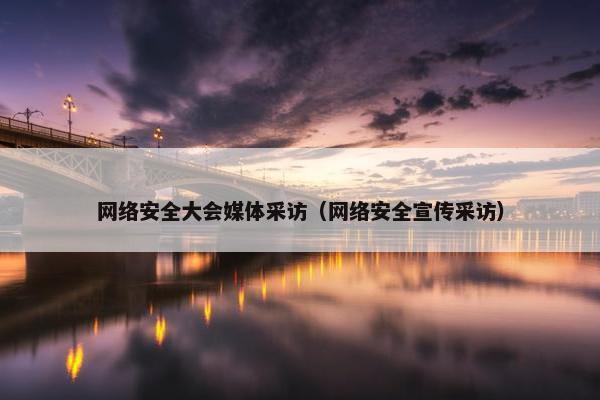 网络安全大会媒体采访（网络安全宣传采访）