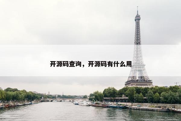 开源码查询，开源码有什么用