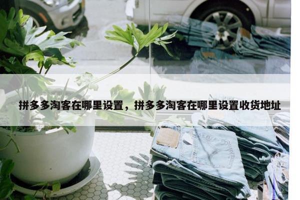 拼多多淘客在哪里设置，拼多多淘客在哪里设置收货地址