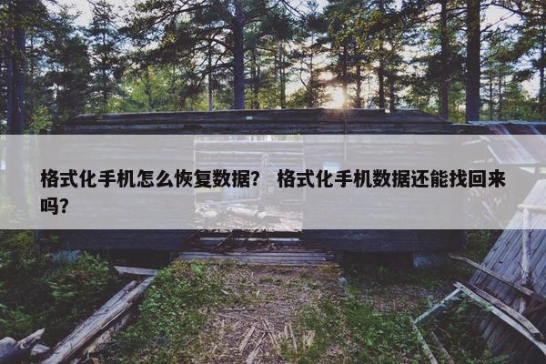 格式化手机怎么恢复数据？ 格式化手机数据还能找回来吗？