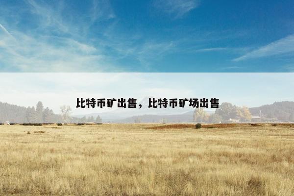 比特币矿出售，比特币矿场出售