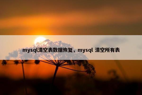 mysql清空表数据恢复，mysql 清空所有表