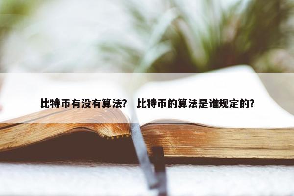 比特币有没有算法？ 比特币的算法是谁规定的？
