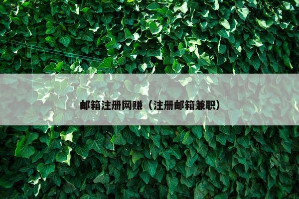 邮箱注册网赚（注册邮箱兼职）