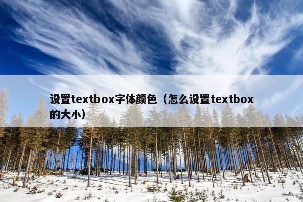 设置textbox字体颜色（怎么设置textbox的大小）