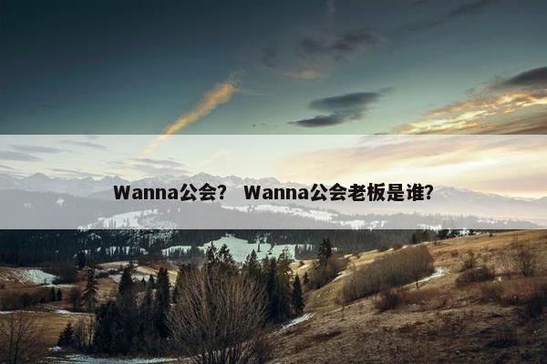 Wanna公会？ Wanna公会老板是谁？