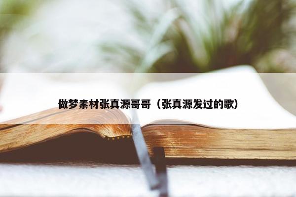 做梦素材张真源哥哥（张真源发过的歌）