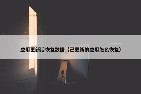 应用更新后恢复数据（已更新的应用怎么恢复）