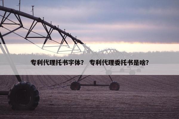 专利代理托书字体？ 专利代理委托书是啥？